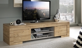 Meuble TV design bois 2 portes 190 cm - Karel