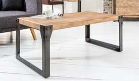 Table basse industrielle bois d'acacia et acier peint - Jorg