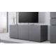 Meuble TV design 3 portes gris mat - Ivo