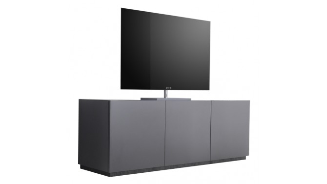 Meuble TV 3 portes gris mat design - Ivo