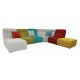 Canapé d'angle modulable multicolore en tissu - Osaka