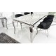 Table à manger baroque plateau marbre blanc - Zita