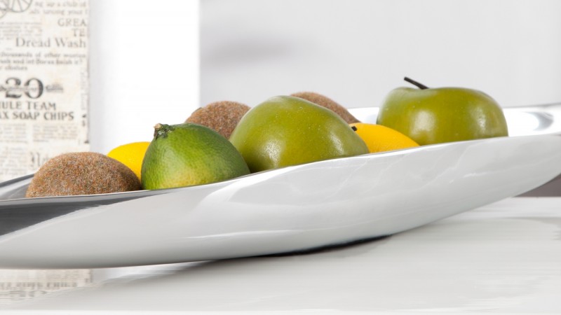 Coupe à fruits design et moderne en métal argenté Diego - GdeGdesign