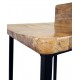 Chaise de bar industrielle bois de manguier et acier - Ali