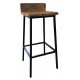 Chaise de bar industrielle bois de manguier et acier - Ali