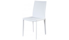 Chaise contemporaine blanche en similicuir - Fuko