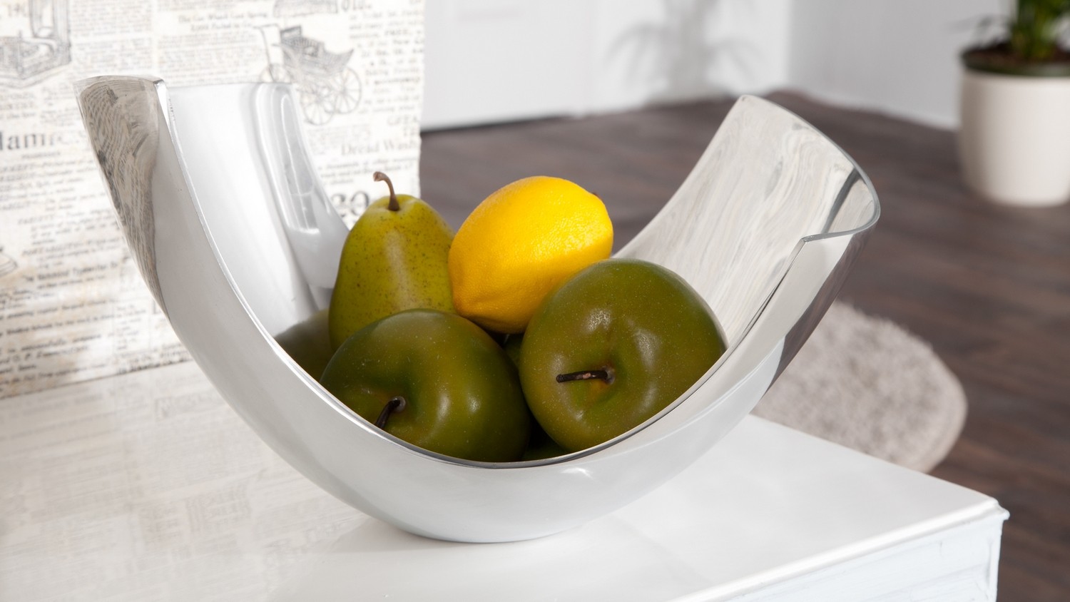 Corbeille à fruits moderne en aluminium poli Stanka - GdeGdesign