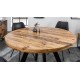 Table ronde industrielle en bois massif - Davis