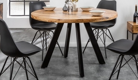 Table ronde industrielle en bois de manguier - Davis
