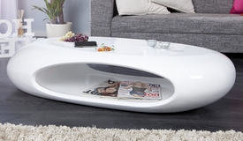 Table basse design blanche galet - Orono