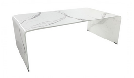 Table basse design verre décor marbre - Kingston