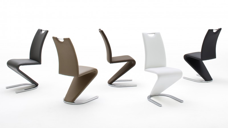 Chaise design similicuir, avec pied métal chromé Pavel - GdeGdesign