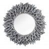 Miroir bois flotté gris moderne rond - Roy