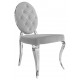 Chaise design baroque médaillon gris - Zita