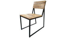Chaise industrielle bois de manguier - Gunther