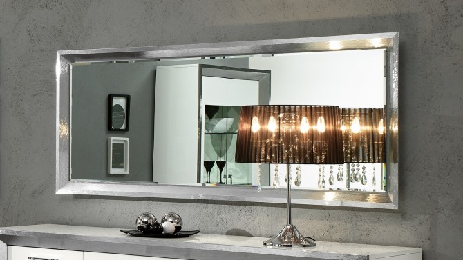 Miroir design rectangulaire argenté - Trenton
