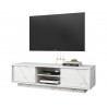 Meuble TV design décor marbre blanc - Ercole
