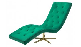Chaise longue fauteuil relax en tissu velours - Sven