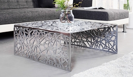Table basse design en aluminium poli - Clive