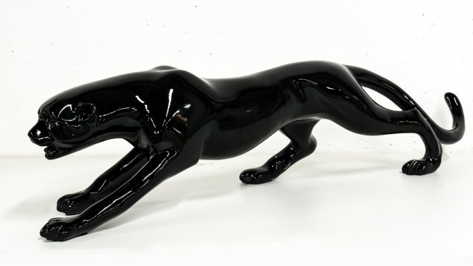 Sculpture guépard design noir - Ron