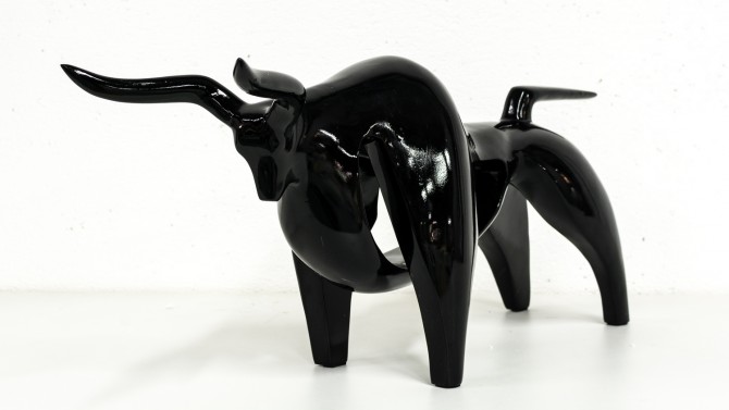 Sculpture taureau design noir - Pablo