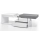 Table de salon 2 tiroirs blanc mat et béton - Lawry