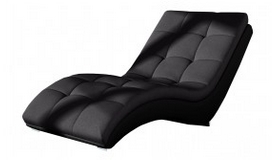 Chaise longue relax tissu et simili cuir - Kan