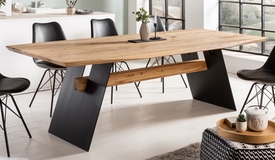 Table rectangulaire de repas en bois - Arvid