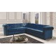 Canapé d'angle tissu velours chesterfield - Lerwick