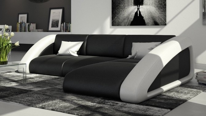 Canapé d'angle design en cuir - Hays