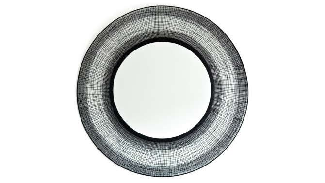 Miroir rond acier noir design - Ivar