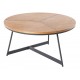 Table de salon ronde bois de chêne et acier - Devon