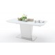 Table à dîner bois blanc et plateau verre - Roald