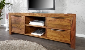 Meuble TV 1 porte + 2 tiroirs en bois massif - May