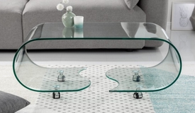 Table basse avec roulettes en verre - Izan