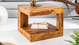 Table d'appoint carrée bois massif - Noa