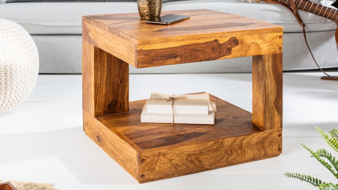 Table d'appoint carrée bois massif - Noa