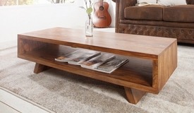 Table de salon rectangle bois massif - Vladimir