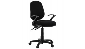 Chaise de bureau design en tissu polyester noir - Finn