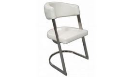 Chaise design en simili cuir blanc - Aron