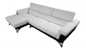 Canapé d'angle design en cuir simili bicolore - Zack