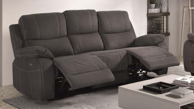 Canapé relax design de salon en tissu 3 places - Russell