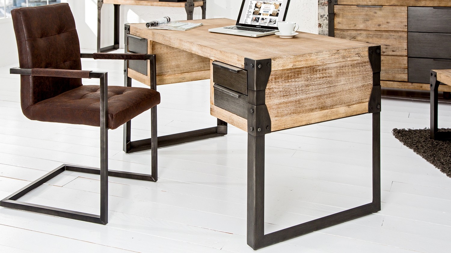 Bureau design bois et métal Jugend by Drawer