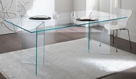Table rectangulaire design verre trempé - Bogota