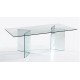 Table rectangulaire design en verre transparent - Bogota
