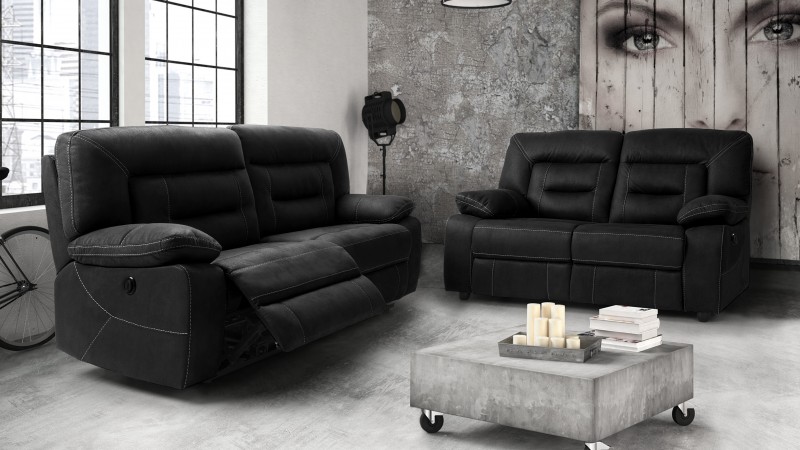 Canapé cuir 3 places design confortable et moderne Brooks - GdeGdesign
