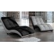 Chaise longue fauteuil relax tissu polyester et polyuréthane - Kan