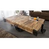 Table basse industrielle en bois de manguier - Harry
