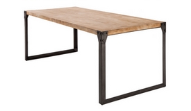 Table à manger bois d'acacia et acier industriel - Jorg